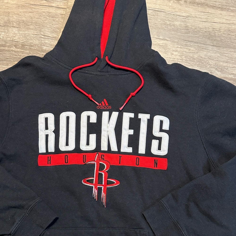 Houston Rockets Adidas Embroidered Hoodie Sweatshirt - Size Large
